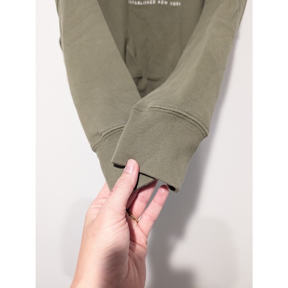 Abercrombie & Fitch Olive Green Spellout Cropped Sweatshirt - Picture 4 of 6